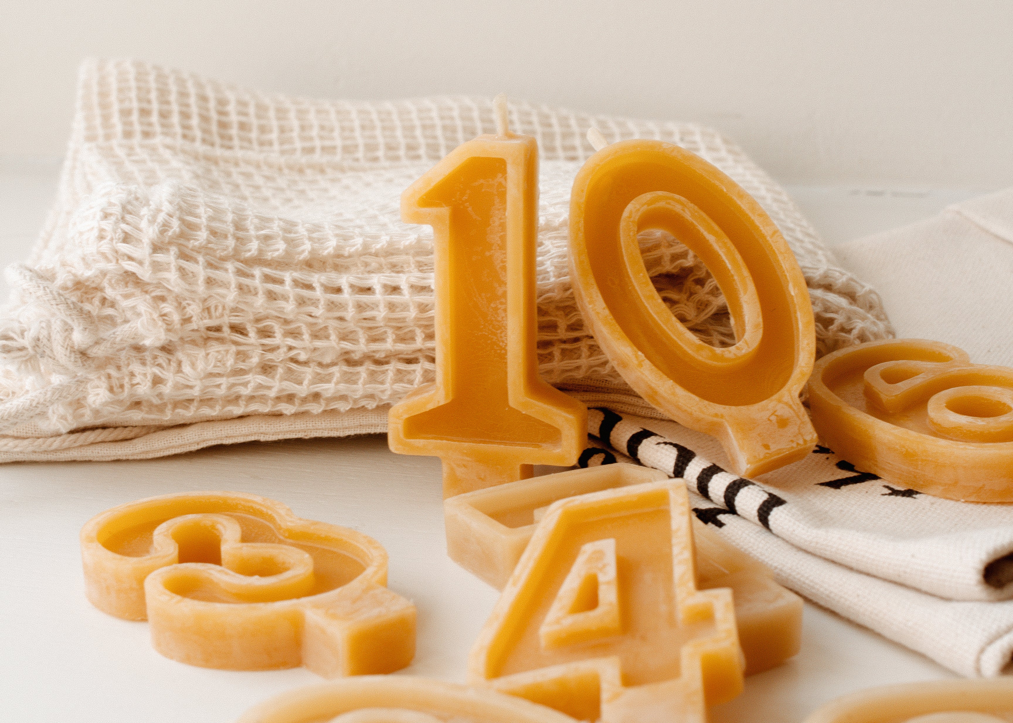 Beeswax Number Candles by Goldrick. Natural Candles, Eco-Friendly. Perfect for eco-conscious consumers.