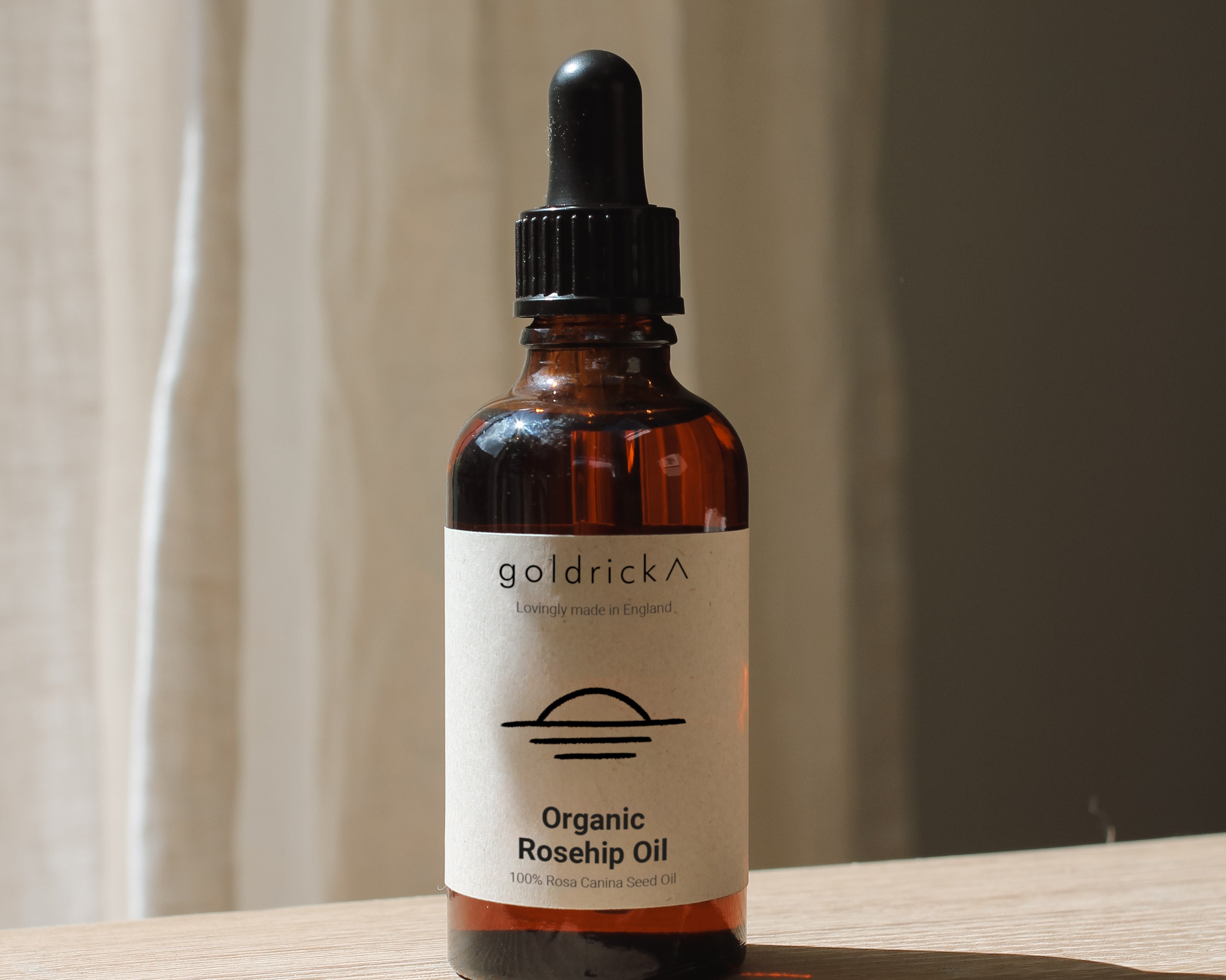 Organic Rosehip Oil by Goldrick. Organic Skincare, Natural Ingredients. Perfect for eco-conscious consumers.