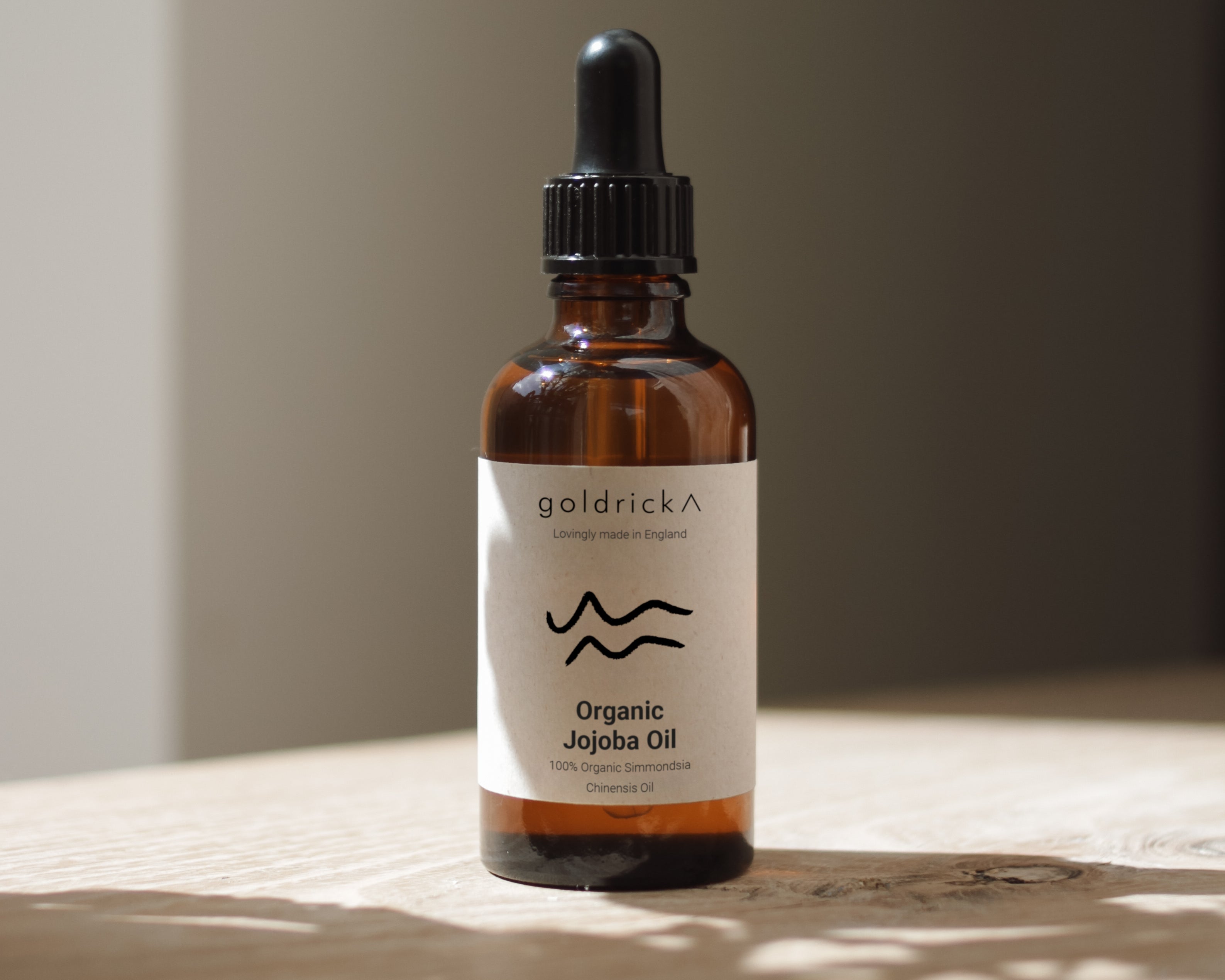 Organic Jojoba Oil by Goldrick. Organic Skincare, Natural Ingredients. Perfect for eco-conscious consumers.