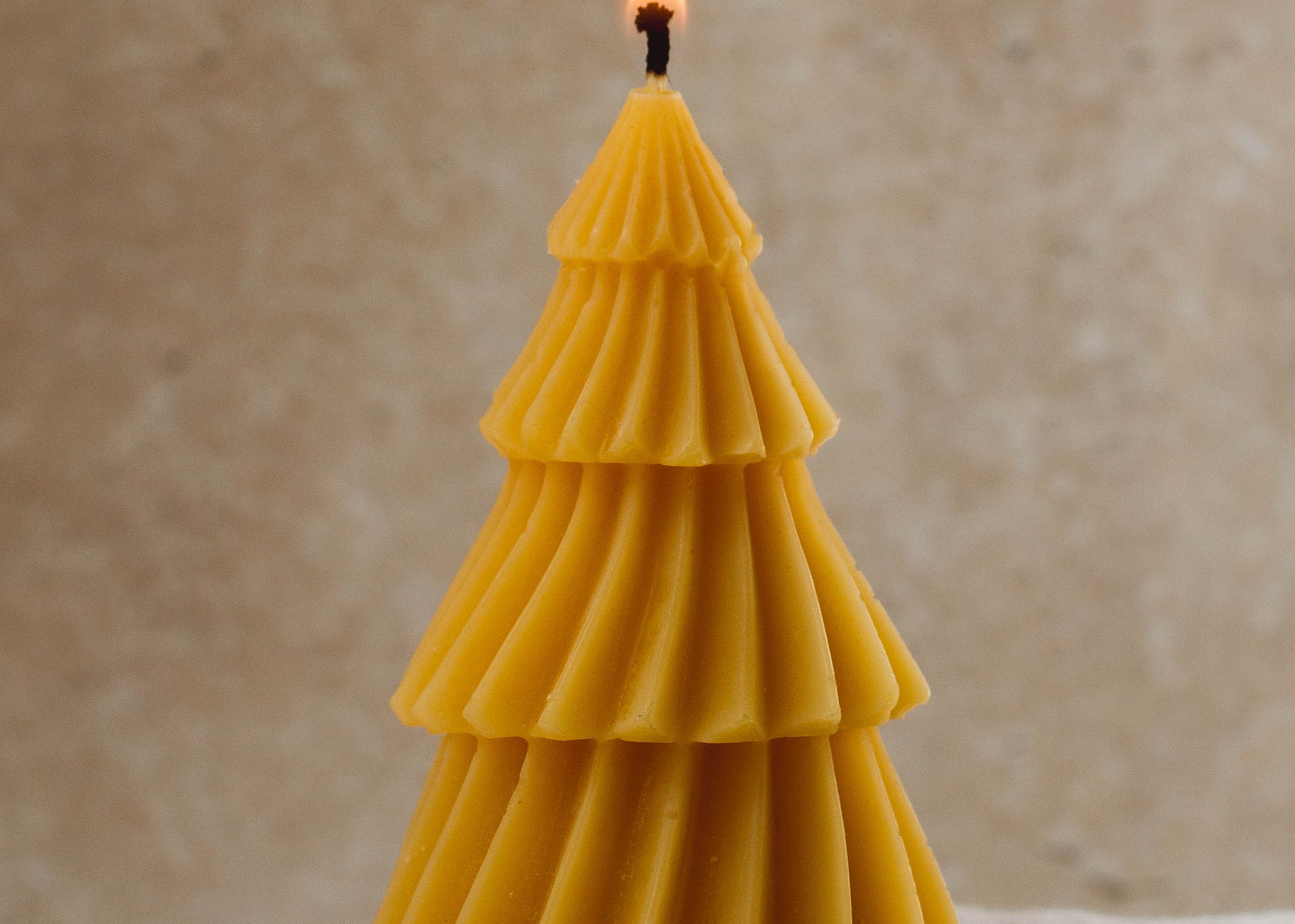 Beeswax Christmas Tree Candle by Goldrick. Natural Candles, Eco-Friendly. Perfect for eco-conscious consumers.