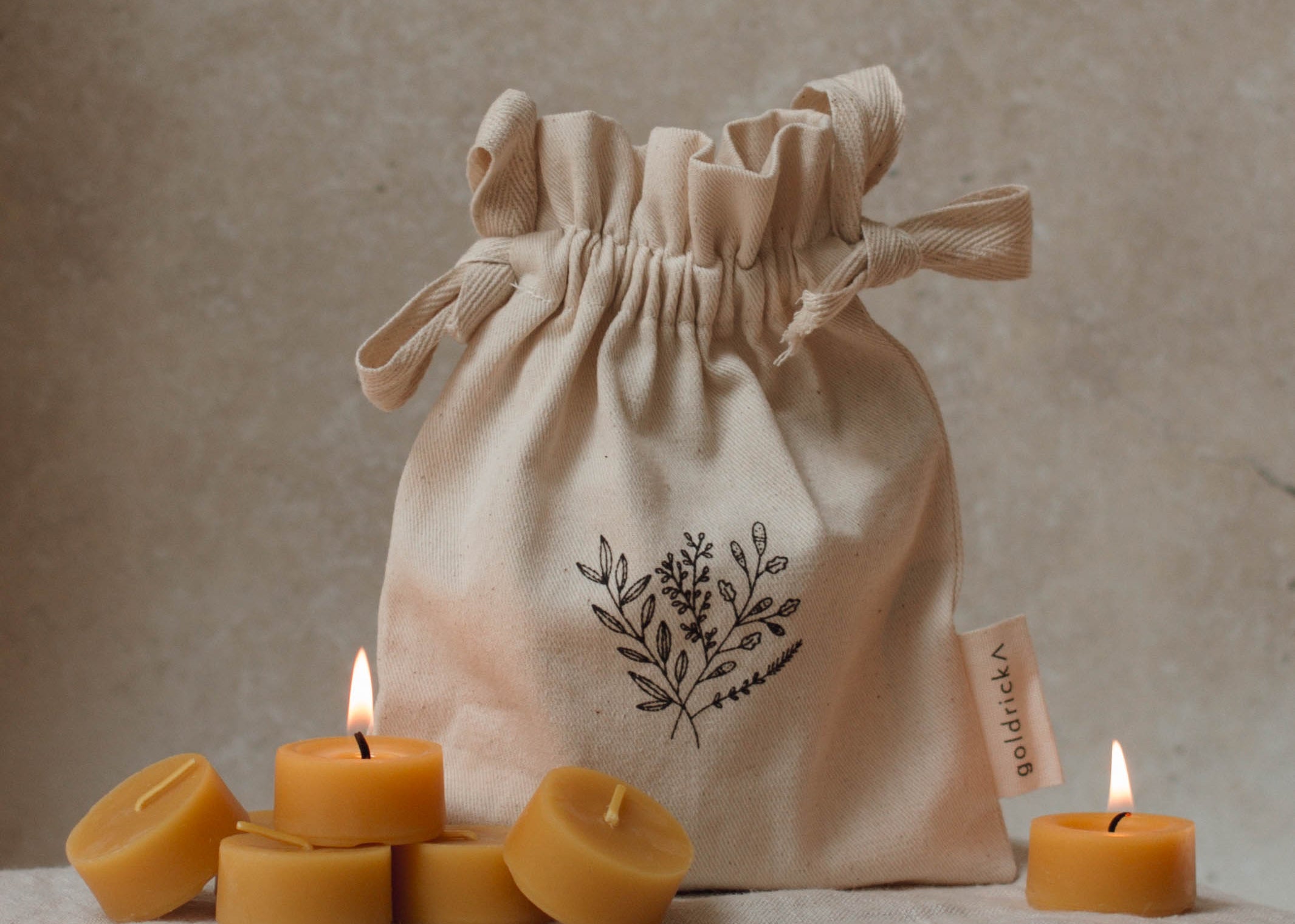 Beeswax Tealights by Goldrick. Natural Candles, Eco-Friendly. Perfect for eco-conscious consumers.