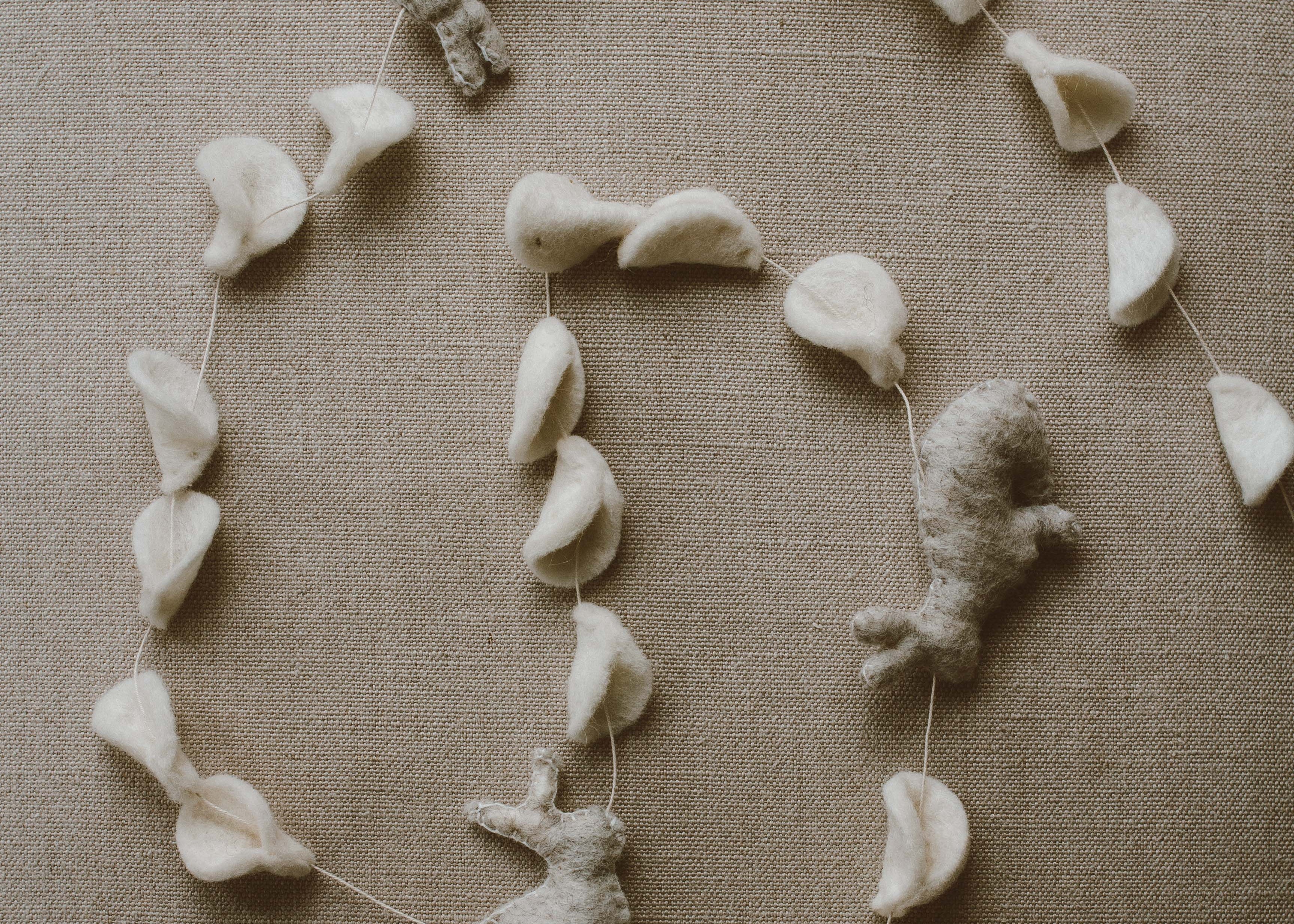 Easter Woodland Garland | Natural Wool by Goldrick. Handmade Gifts, Gifting. Perfect for eco-conscious consumers.