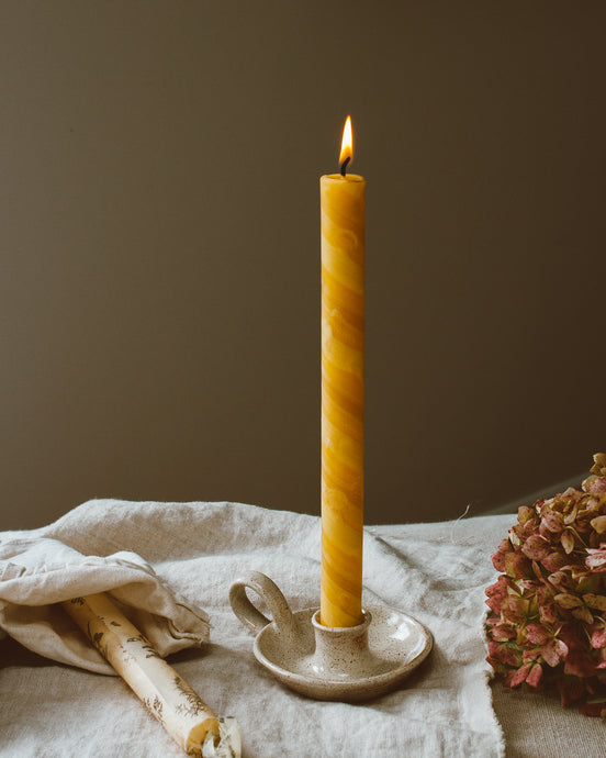 Marbled Beeswax Dinner Candles